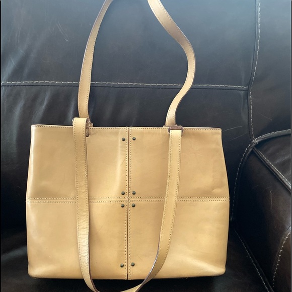 Tan real leather shoulder bag - Picture 1 of 4